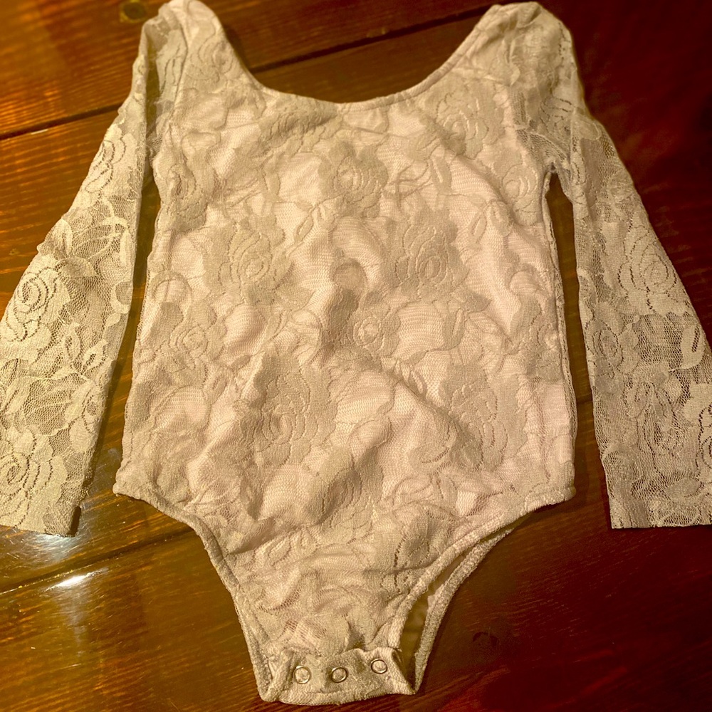 Baileys Blossoms Gray Lace Bodysuit